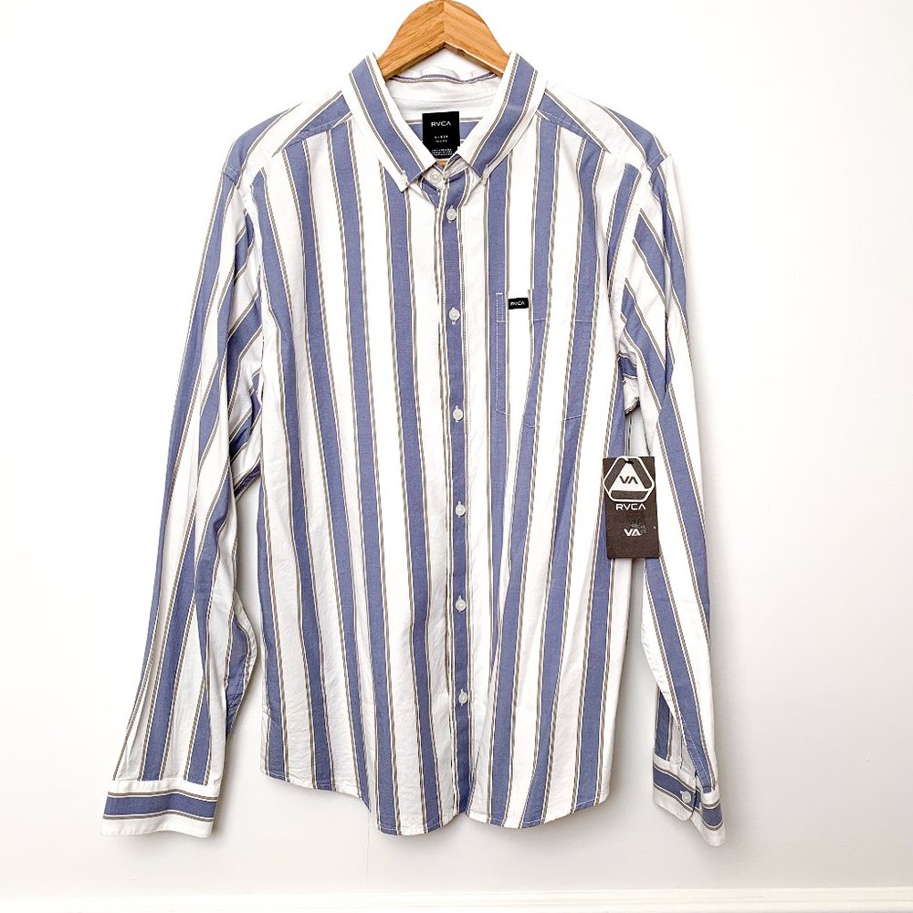 NWT RVCA Men's Button down long sleeve size large